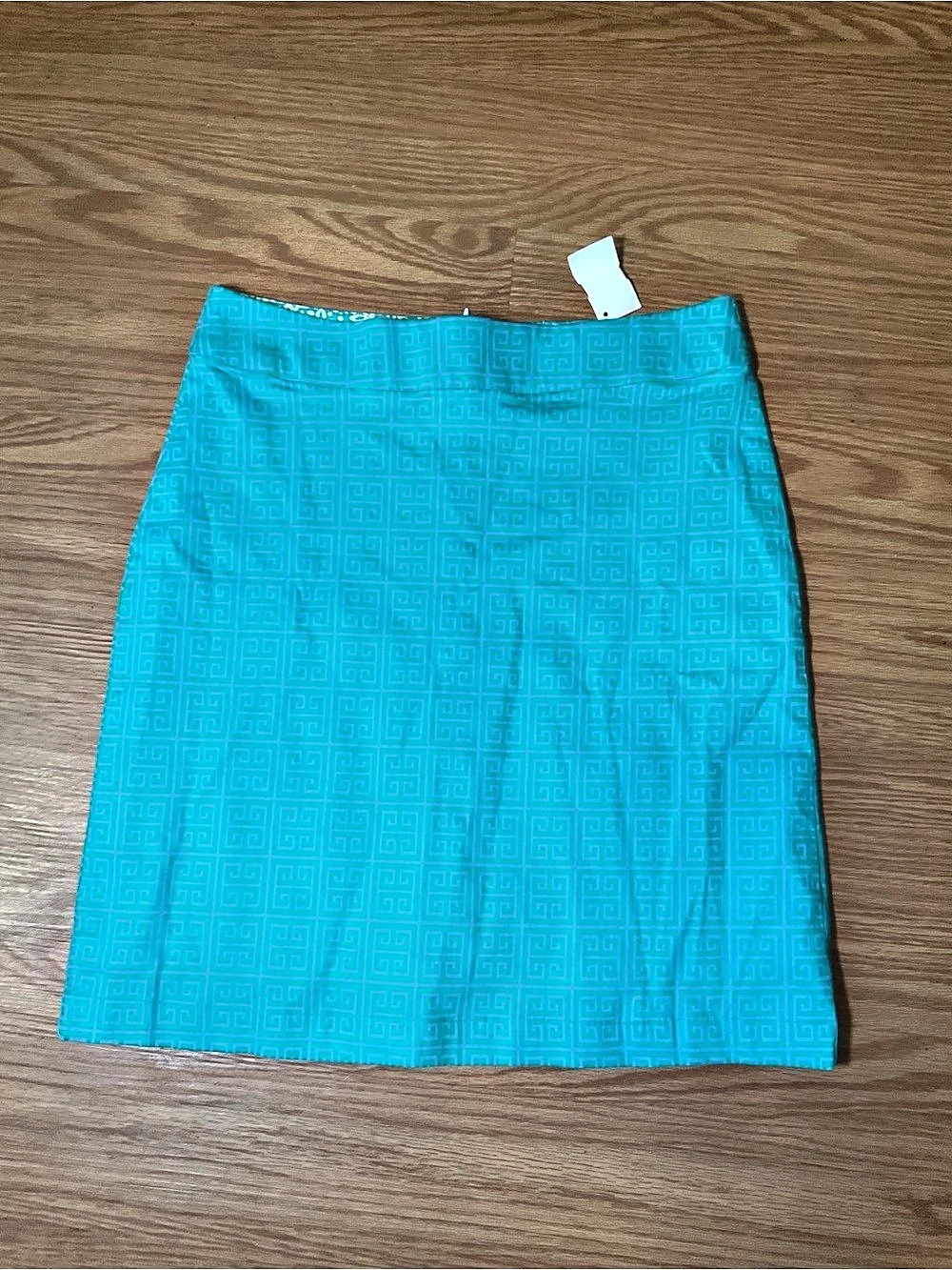 J. McLaughlin Geometric Mini Skirt in Blue Size 6 Like New